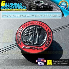 AMG Affalterbach Red Black Metal 57mm Hood Emblem Badge For Benz C E W205 W213 picture