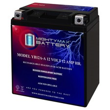 Mighty Max YB12A-A -12 Volt 12 AH, 165 CCA, Rechargeable Maintenance Free SLA AG picture