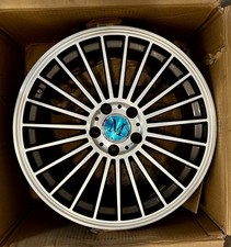 Pair (2) USED Mandrus 23 GUNMETAL W/MIRROR CUT FACE 18 X 8.5 5-112.00 42 SLMMGA picture