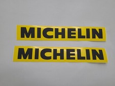 PAIR Vintage 1990's NOS New Old Stock OEM Yellow MICHELIN Vinyl Stickers 9.25