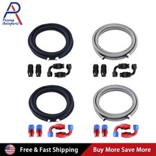 10AN/8AN/6AN/4AN Fitting Stainless Steel Braided PTFE Oil Fuel Hose Line Kit  picture