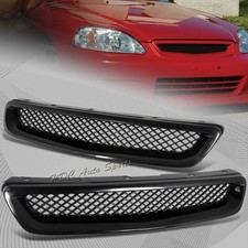 For 96-98 Honda Civic EJ/EK JDM Type R Black Mesh ABS Front Hood Grille Grill picture