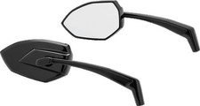 Kuryakyn 1963 Phantom Mirrors Gloss Black Chrome Forged Aluminum Pair picture