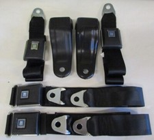 For 1967-69 Camaro And Firebird Front Retractable + Rears(2) Seat Belt Set,Black picture
