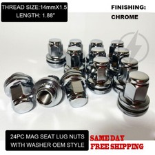 24PCS CHROME 14X1.5 NISSA FACTORY OEM MAG SEAT LUG NUTS FIT NV CARGO/TITAN XD picture