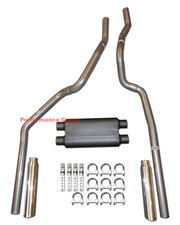 96-99 Chevrolet GMC Truck 5.7L Mandrel Dual Exhaust w/ 3 Chamber Muffler picture