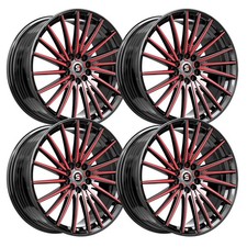 (Set-4) Spec-1 SP-68 17x7.5 5x110/5x114.3 42mm Black Red wheels rims 17 Inch picture