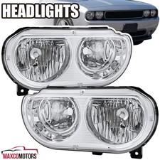 Fits 2008-2014 Dodge Challenger Factory Halogen Headlights Headlamps Left+Right picture