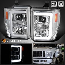 Fits 2008-2010 F250 F350 F450 F550 Superduty LED Bar Projector Headlights Lamps picture