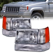 Headlights Corners Park/Signal 6 Pc Set Fits 97-1998 Jeep Grand Cherokee Halogen picture