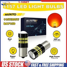 AUXITO 1157 2057 Red LED Bulbs Turn Signal Lamp Brake Tail Light BAY15D 2-20x picture