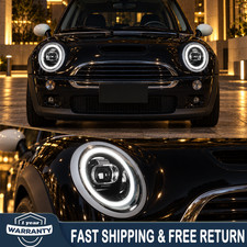 Pair Dynamic DRL LED Headlights For 2002–2008 Mini Cooper R50 R52 R53 Animation picture