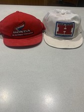 Two Vintage Honda Motorcycle Racing Caps from the eighties (never worn) picture