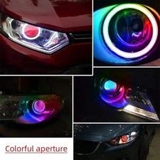 RGB 80MM LED Angel Eye Lights Halo Rings APP Control Headlight DRL Assembly Kit picture