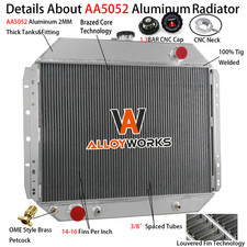 3 Row Aluminum Radiator Fits 1966-1979 1978 Ford F100 F150 F250 F350 Bronco V8 picture