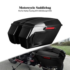 Motorcycle Hard Saddlebags Side Bag w/ Black Latch For Harley Touring Road Glide picture
