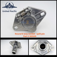 6 Way Round Split Pin Socket / Fits 6 Way Split Pin Trailer Wiring Plug Die cast picture