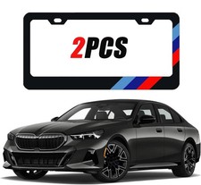 2PCS Fits BMW 2/3/4/5/6 Series Tri 3 Color Car License Plate Frame M Power Cover picture