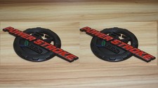 2Pc Red Black 6.7L Door Emblem Powerstroke B20 Badge Fit F-Trucks picture