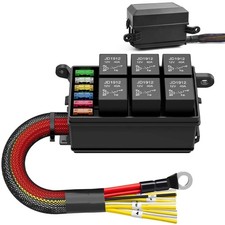 Universal Waterproof 12V Automotive 6 ATO Fuse Relay Box Block w/ Harness Marine picture
