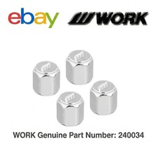 WORK Genuine 240034 Wheels Air Valve Stem Cap Chrome Set of 4 JDM NEW JAPAN picture