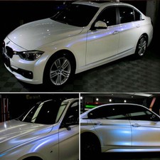 Whole Car Wrap 50FT x 5FT Gloss Pearl White Blue Chameleon Vinyl Film Sticker US picture