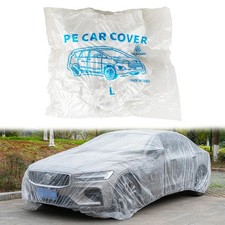1pc Clear Plastic Temporary Universal Disposable Car Cover Rain Dust Garage picture