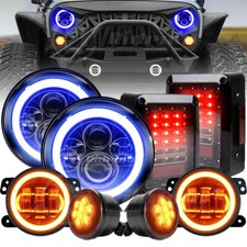 Blue Halo 7'' LED Headlights 4