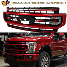 Rapid Red Front Grille For 2020-22 Ford F250 F350 XLT King Ranch Platinum Lariat picture