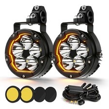 2x 4 INCH Yellow Driving Fog Spot Lights LED Headlight Motorcycle Motorbike SUV picture