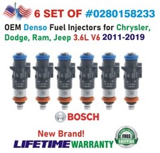 NEW OEM Bosch x6 Fuel Injectors for 2011-2019 Chrysler, Dodge, Ram, Jeep 3.6L V6 picture