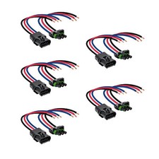 5pc OLS 3-Wire Weather Pack Connector Kit Assembled with 10