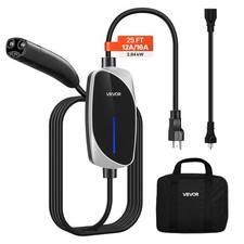 VEVOR 1/2 Tesla Charger 16A Portable EV Charger 25 ft Cable 120V-240V picture