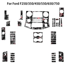 55x Red Forged Carbon Fiber Full Interior Kits For Ford F250/350/450/550/650/750 picture