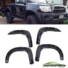 For 2005-2011 Toyota Tacoma 73.5 Fleetside Bed Pocket Style Black Fender Flares picture