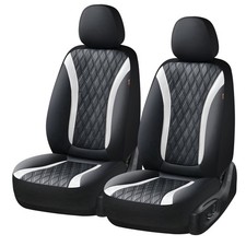 Coverado WM-57003 Car Seat Covers, Faux Leather with Carbon Fiber Accents and picture