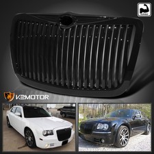 Fits 2005-2010 Chrysler 300 300C Limited SRT8 Glossy Black Vertical Hood Grille picture