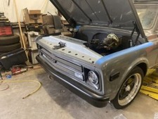 67-68 Chevy/GMC C10 Radiator Filler Panels w/Round Dimple hole Steel 3-Piece Kit picture