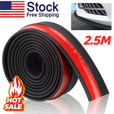 2.5M Car Front Bumper Lip Splitter Body Spoiler Chin Skirt Universal Black NEW~ picture