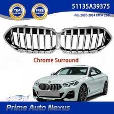 Fit 2021‑2024 BMW 228i | 2020‑2024 BMW 228i xDrive Front Bumper Grille Chrome picture