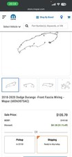 2018-2020 DODGE DURANGO FRONT FASCIA WIRING HARNESS NEW MOPAR GENUINE 68363075AC picture