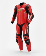ApexMoto One-Pie Real Leather Motorcycle Racing Suit Protective Bikers Gear picture