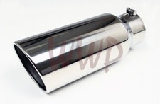 Polished Stainless Bolt On Angle Cut Roll Exhaust Tip 4