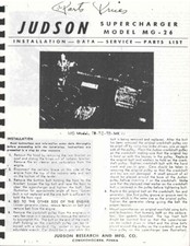 Judson Supercharger  Model MG-26 Service data picture