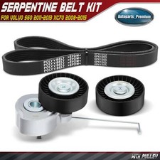 3x Serpentine Belt Drive Component Kit for Volvo S60 2011-2013 XC70 2008-2015 picture