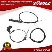 TOPAZ 3PCS KIT Engine Hood Release Bowden Cable for BMW E46 99-05 51238208442 picture