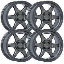 (Set-4) Kansei Tandem 15X7 4x114.3/4x4.5 0mm Gloss Gunmetal Wheels Rims 15 Inch picture