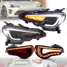 2 Pairs LED Headlights & Red Tail Lights For Toyota 86 / Scion FRS / Subaru BRZ picture