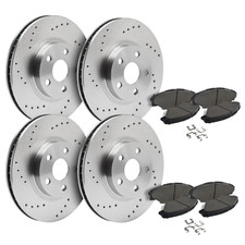 Front & Rear Drilled Brake Rotors + Pads for 2009-2016 Audi A4 2010-2014 A5 picture