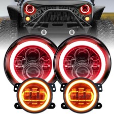Red Halo 7'' LED Headlights 4